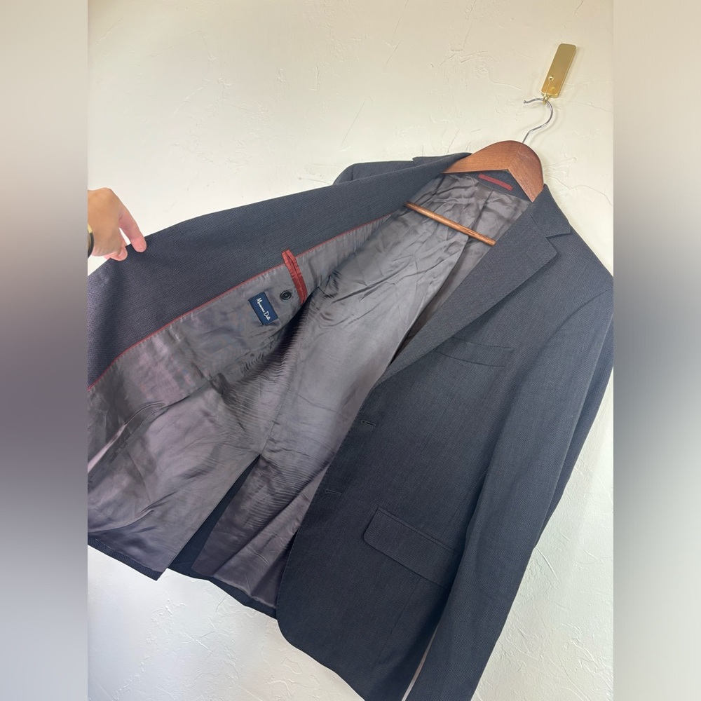 MOSSIMO DUTTI Super 130's Wool Charcoal Grey Blazer Suit Jacket Business 46/36 - Picture 7 of 16
